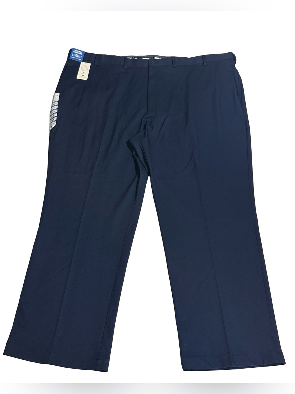 Haggar Cool Right Performance Pants Sz 54x32 Expandable Waist Navy Trousers NWT